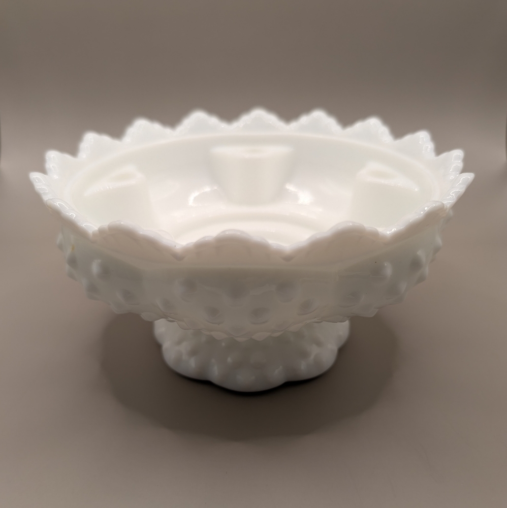 Fenton White Hobnail Candle Holder